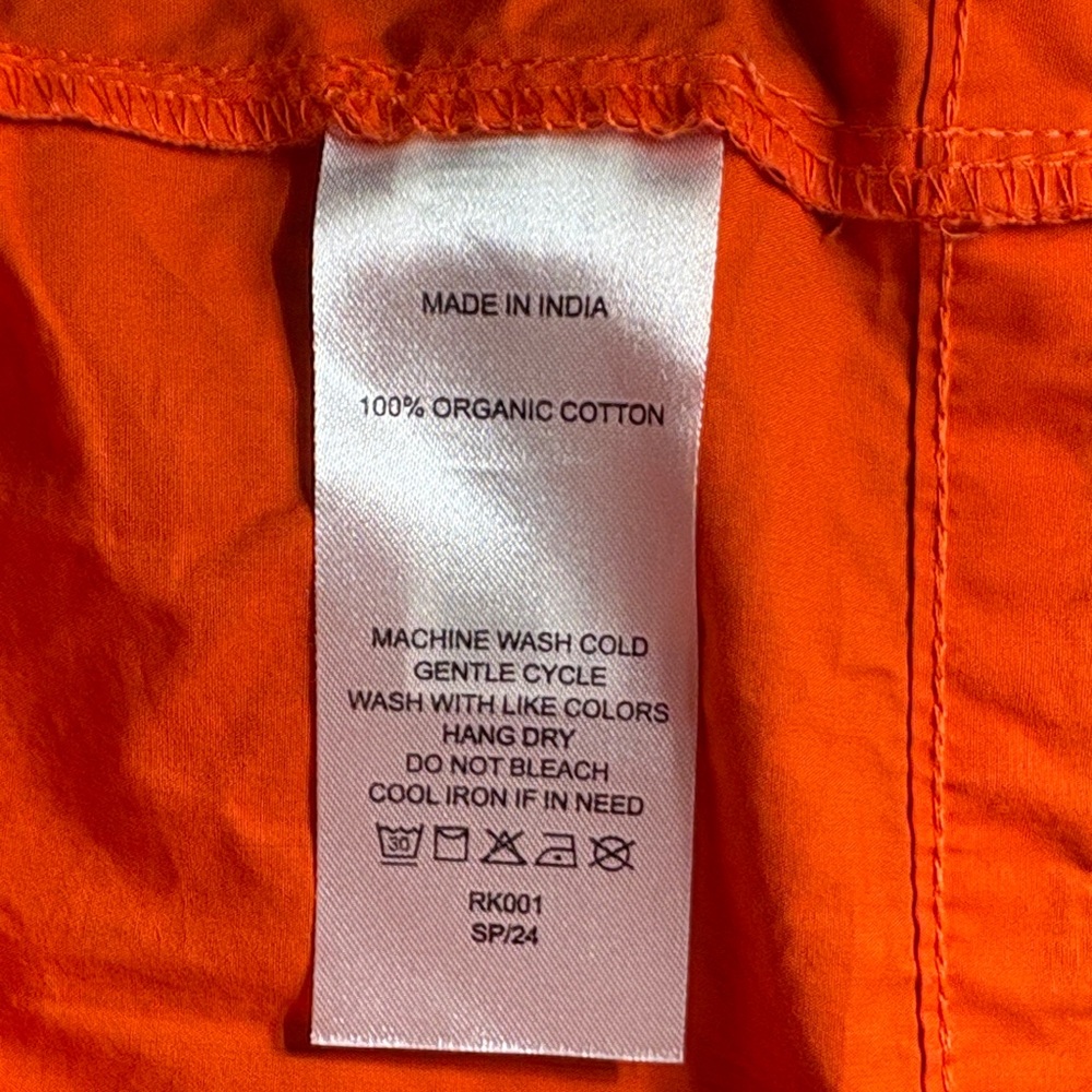 Quince 100% Organic Cotton Poplin Tiered Maxi Dress Orange Size S - Picture 13 of 13